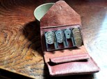 革のカシミア・鹿革・コインキャッチャー財布の画像