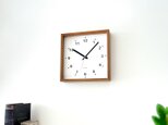 KATOMOKU muku square clock ウォールナット km-37WA 掛け時計 木製 四角の画像
