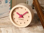 KATOMOKU muku mini clock 丸 赤 km-26REの画像