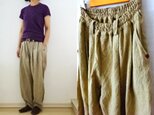 【受注制作】ベージュ手染めリネン　ボールパンツ