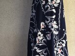 浴衣地ワンピース  紺に白い花170716-05の画像