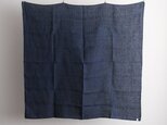 【受注製作】本藍染め麻風呂敷　大（無地）　オーガニックリネン・シャトル織機