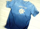 セール中！！　◆100％自然素材　天然灰汁発酵建て 本藍染◆　抜染技法　グラデーションTシャツの画像