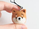 【受注製作】まゆ柴犬　携帯クリーナーストラップ　羊毛フェルトの画像