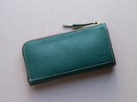 姫路産 グロスシュリンクレザー L字ファスナー長財布 牛革 グリーン 緑 aw-05ns
