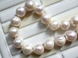 【オーダー品】大粒パール(ホワイト)のネックレス・50cmの画像