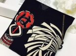 携帯用BOXティッシュケース　火消しまとい柄　はんぷ　黒の画像
