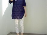 【受注製作】ブルーアスターのチュニック ／藍染め (ピュアインディゴ)の画像