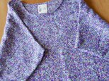 軽やかシルクリネンのふんわりブラウス【F・紫系小花柄・ドルマンスリーブ】の画像