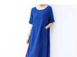 ★SALE★シワ加工綿麻素材ポケット付シンプルなロングワンピース♪