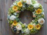 Wreath (2717) ～green x yellow～ 38cmの画像