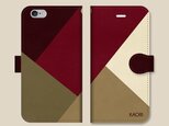 シンプルデザイン 名入れ♪ ボルドー×ベージュ×カーキ×ブラウン　iPhone/スマホケースの画像