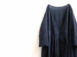 リネン＊カシュクールワンピース＊杢ネイビー