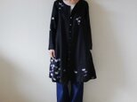 リネンコートワンピース　黒　＜小菊＞