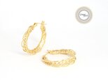 14kgfピアス[Antique lace hoop/GOLD]の画像