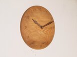 木製 掛け時計 丸 楢材23の画像