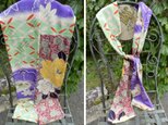 正絹のおしゃれなマフラー　（紫系　２種類　古布正絹）の画像