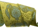 アメリカデザイン 刺繍リボン1ヤード-フォークロアアニマルグリーンの画像
