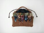 [i様商品] 秋限定 泥染と着物の葡萄ハンドバッグの画像