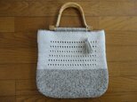 籐の持ち手のCOTTON BAG　タッセル付き♪