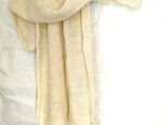 新! 100% アルパカニットショール：クリーム