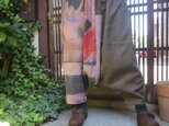 古布リメイク☆秋真っ盛りに染め布と幟端でおしゃれな大人のサルエルパンツの画像