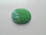 刺繍ブローチ　ｍａｒｕ　緑
