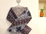 銘仙×リネン刺繍の小さな襟巻き166　ストール ネックウォーマー プチマフラーの画像