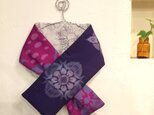 銘仙×リネン刺繍の小さな襟巻き175　 ストール ネックウォーマー プチマフラーの画像