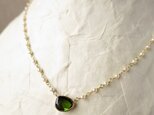 K18 Green tourmaline・あこやバロックパール　Ｎｅｃｋｌａｃｅの画像