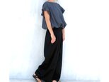 チノクロスタックワイドパンツ（ブラック）の画像