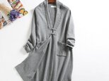 101009(再販)毎日の定番になる　ロングカーデ　長袖カーデ　長袖 グレー