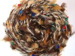 茶色モフモフ＆カラフルツブツブ糸の画像