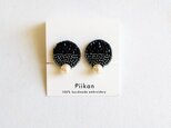 貝パールと黒ビーズピアス＆イヤリング