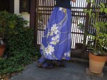 値下げ♪浴衣リメイクロングスカート☆華やか花プリント83㎝丈の画像