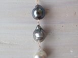 K14GF tahitian pearl 3 drop long necklaceの画像