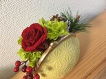 FUKU-PONお正月アレンジ★イエロー【プリザ＋造花】の画像