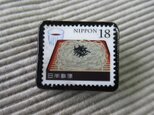 日本 ざるそば切手ブローチ 3041の画像