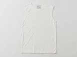 リネンコットンアンダーウェア　ノースリーブ（オフホワイト・レディースMサイズ）
