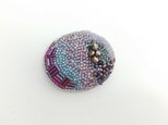 刺繍ブローチ　ｍａｒｕ　紫　2の画像