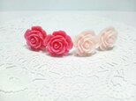 rose♥flower cabochon earringの画像