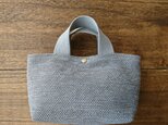 【N様専用】裂き織りのバッグS ミディアムグレーの画像