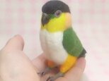 ズグロシロハラインコ mini♪☆足付タイプ(付属金具無し） 羊毛フェルト　受注作成　 羊毛インコ　メモリアル