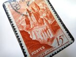 フランス1947年「城」切手ブローチの画像