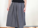 【受注生産】【冬】起毛コットンのタックフレアースカート  チャコールグレー