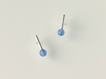 (SILVER) BLUE-AGATE×STICK STUD EARRINGSの画像