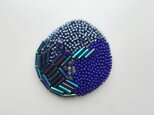 刺繍ブローチ　海２
