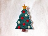 刺繍ブローチ　「クリスマスツリー」の画像