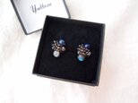 【天然石の刺繍ピアス】Lapislazuli×Labradorite ラピスラズリ・ラブラドライト