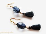ダークインディゴ×タッセル◆ピアス【イヤリング変更可】